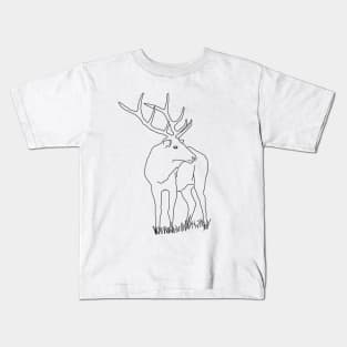 Deer line art Kids T-Shirt